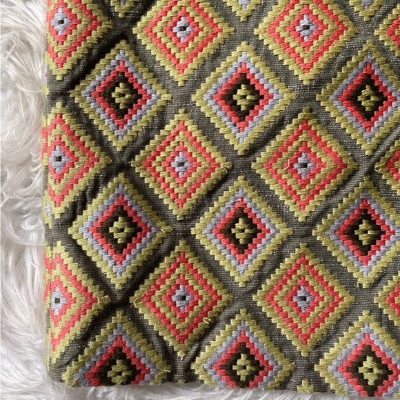 Fossil skirt womens small geometric Frida Heavily Embroidered Diamonds Squares - Picture 3 of 9